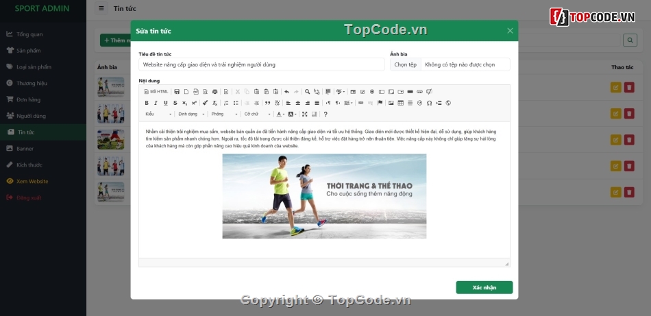 Website bán đồ thể thao,thể thao,mới nhất